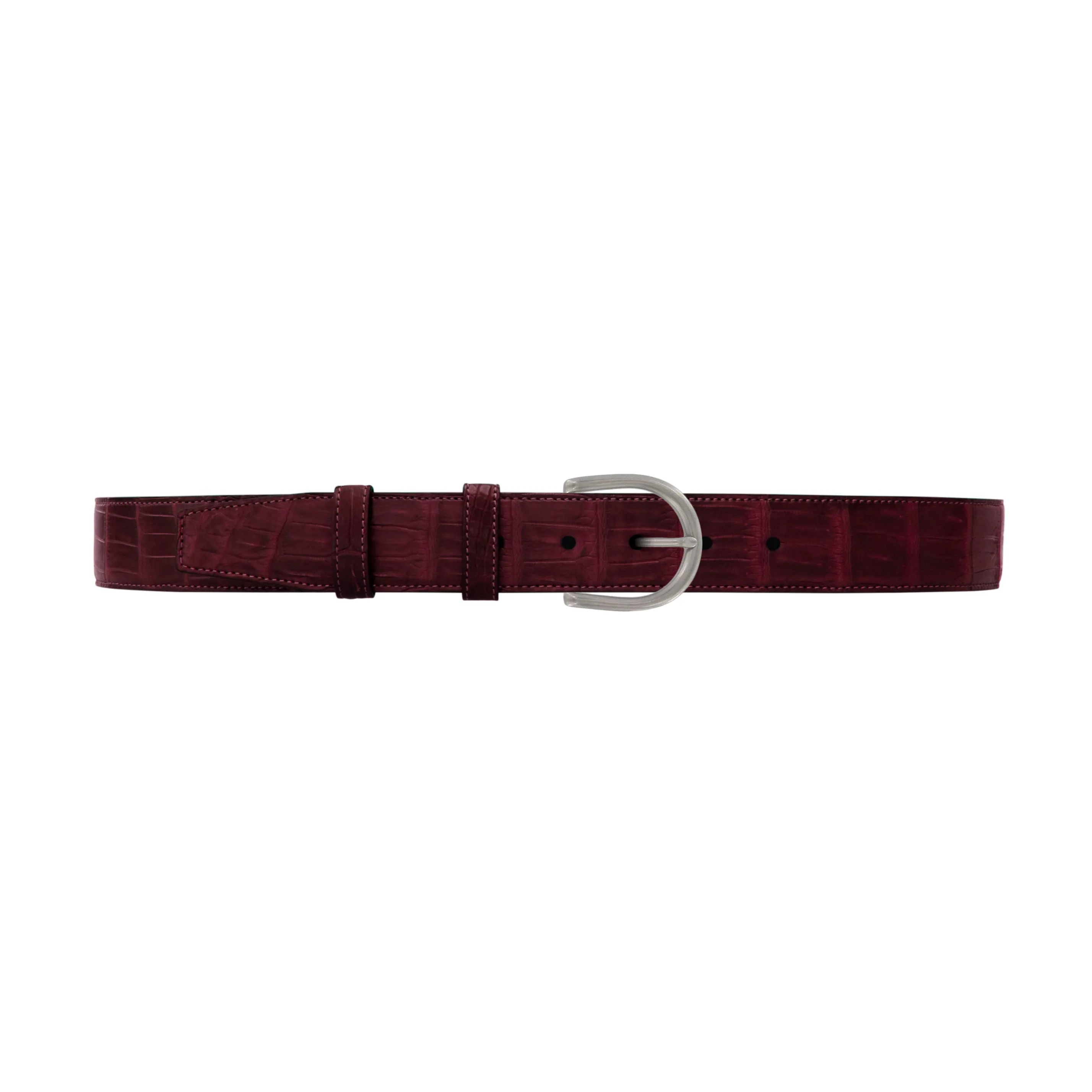 1 1/2" Burgundy Seasonal Belt with Denver Casual Buckle in Matt Nickel