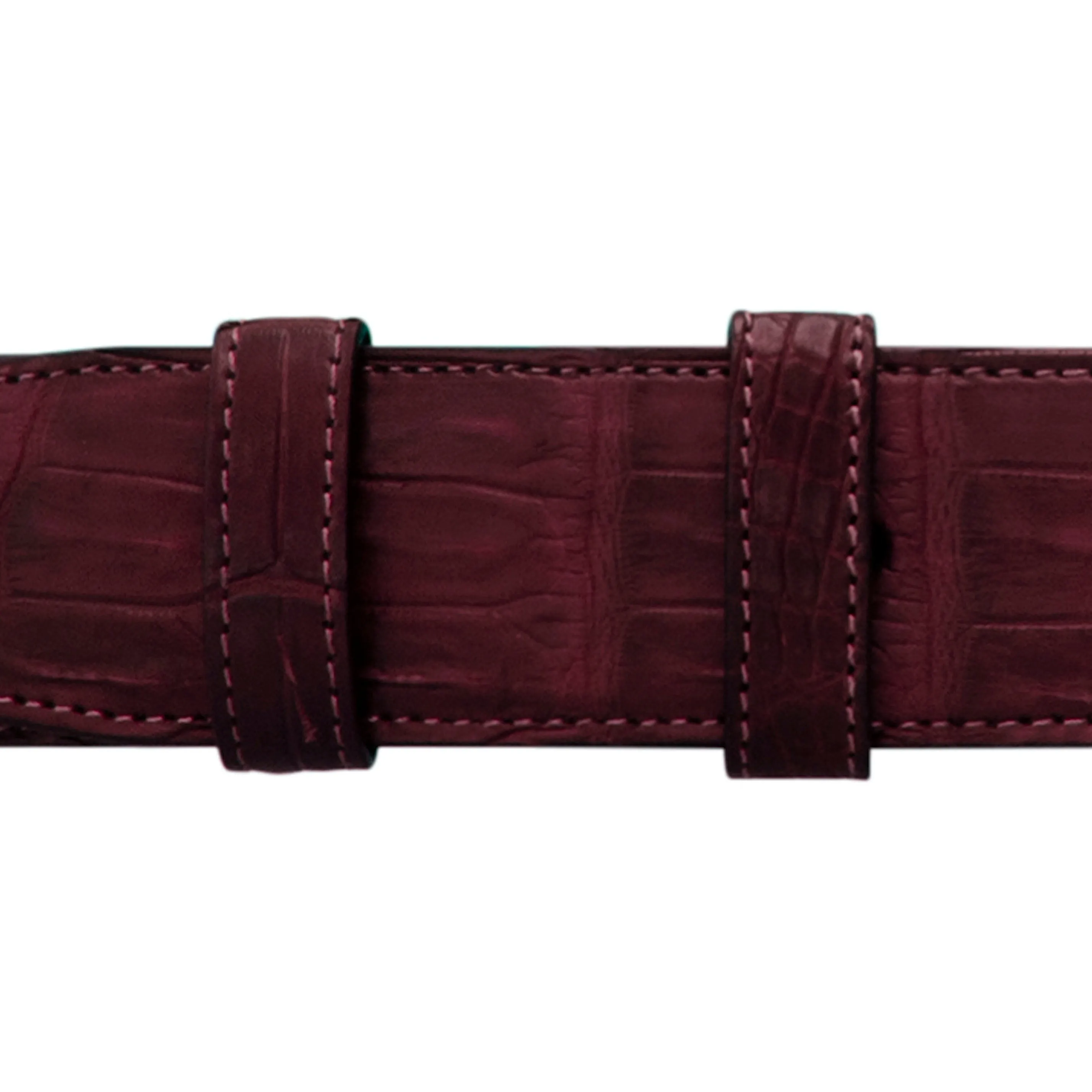 1 1/2" Burgundy Seasonal Belt with Denver Casual Buckle in Matt Nickel