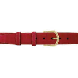 1 1/2" Cherry Seasonal Belt with Derby Cocktail Buckle in Brass