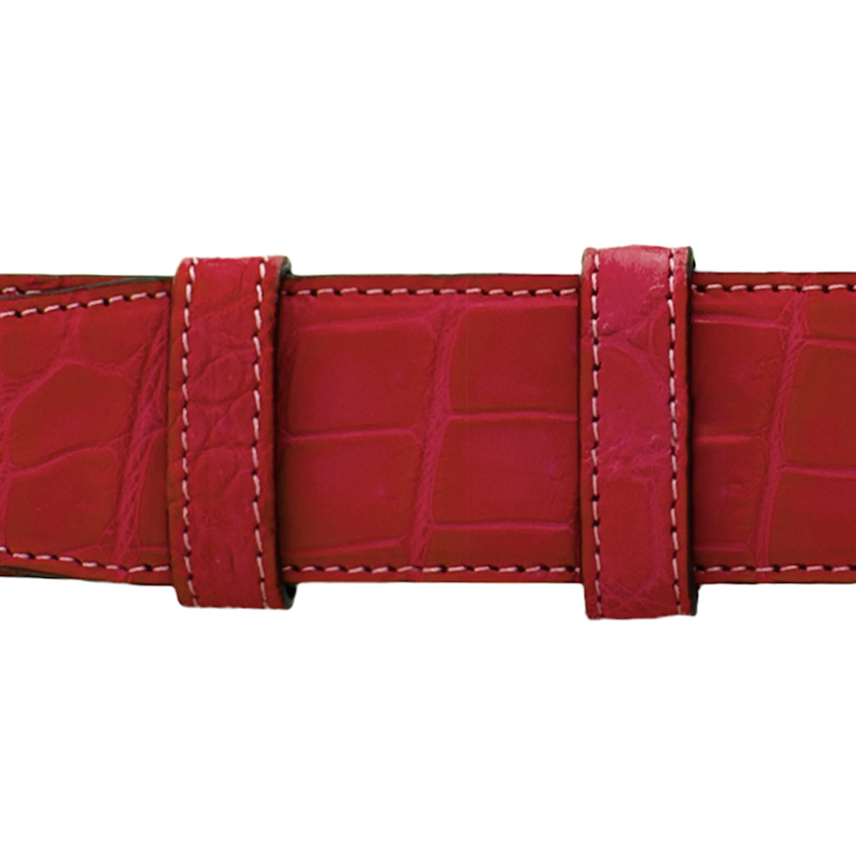 1 1/2" Cherry Seasonal Belt with Derby Cocktail Buckle in Brass