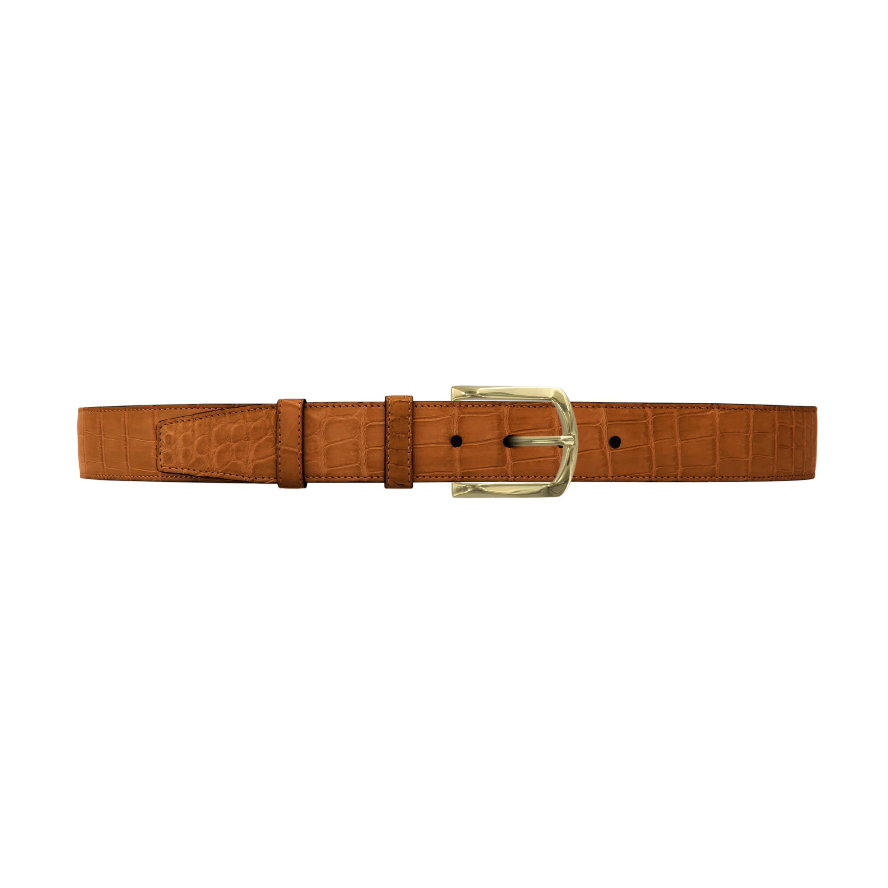 1 1/2" Dark Sand Classic Belt with Sutton Dress Buckle in Brass