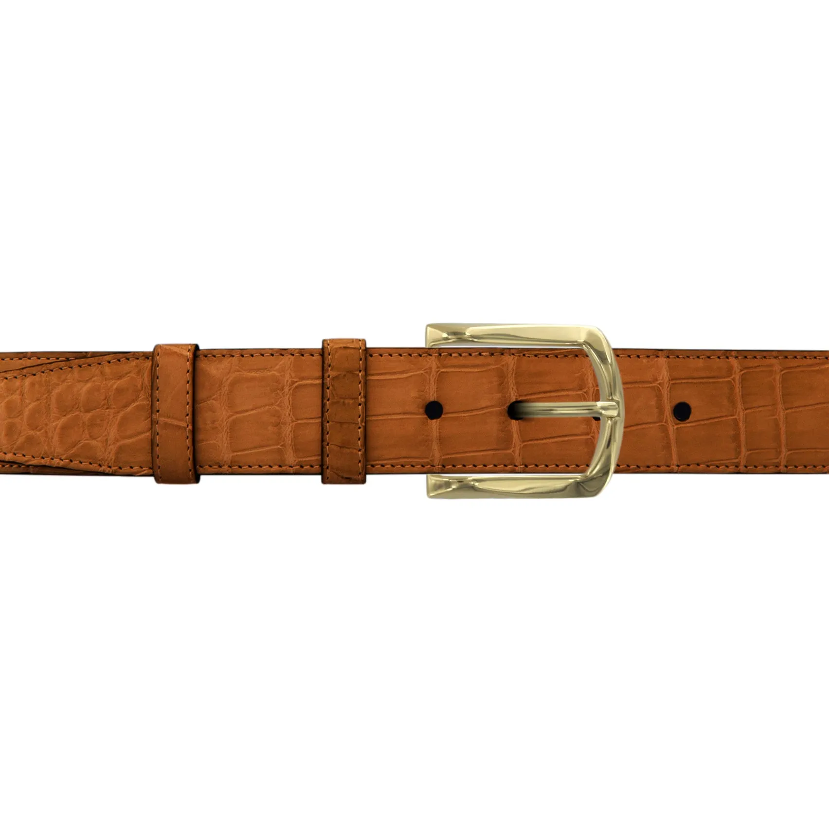 1 1/2" Dark Sand Classic Belt with Sutton Dress Buckle in Brass