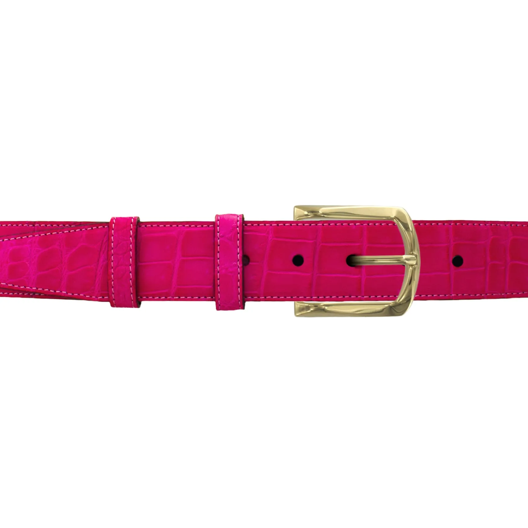 1 1/2" Fuchsia Seasonal Belt with Sutton Dress Buckle in Polished Nickel