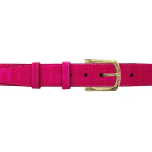 1 1/2" Fuchsia Seasonal Belt with Sutton Dress Buckle in Polished Nickel