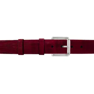 1 1/2" Garnet Seasonal Belt with Austin Casual Buckle in Polished Nickel