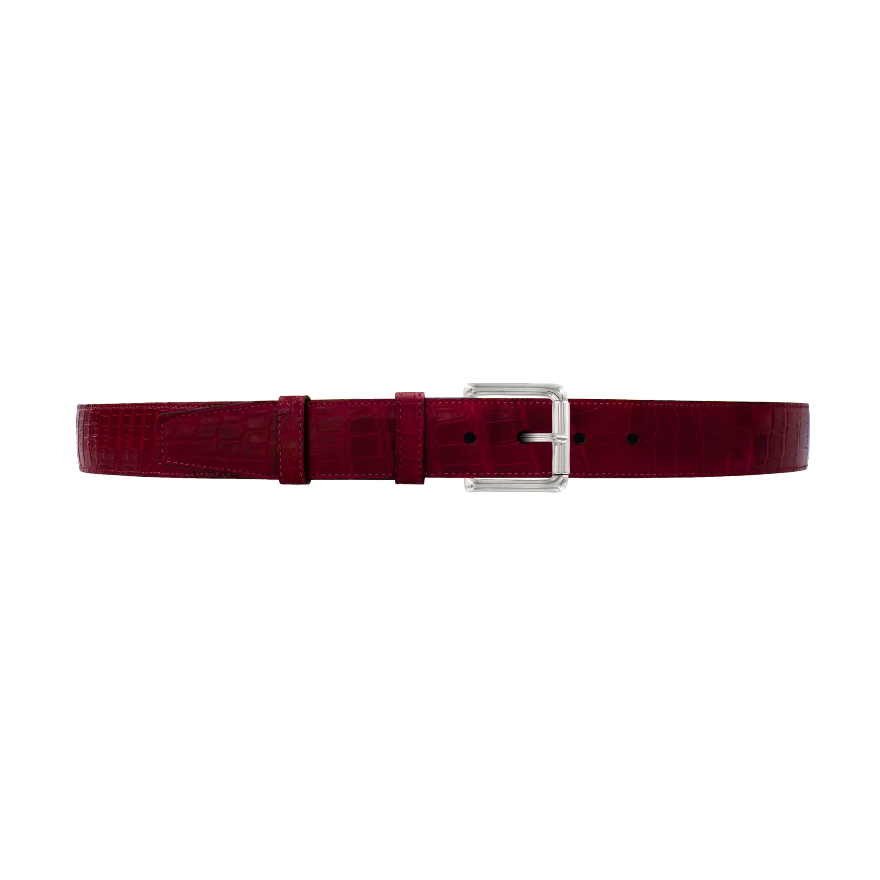 1 1/2" Garnet Seasonal Belt with Austin Casual Buckle in Polished Nickel