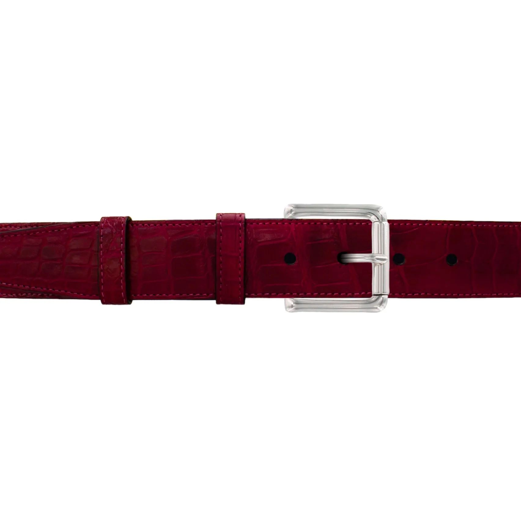 1 1/2" Garnet Seasonal Belt with Austin Casual Buckle in Polished Nickel