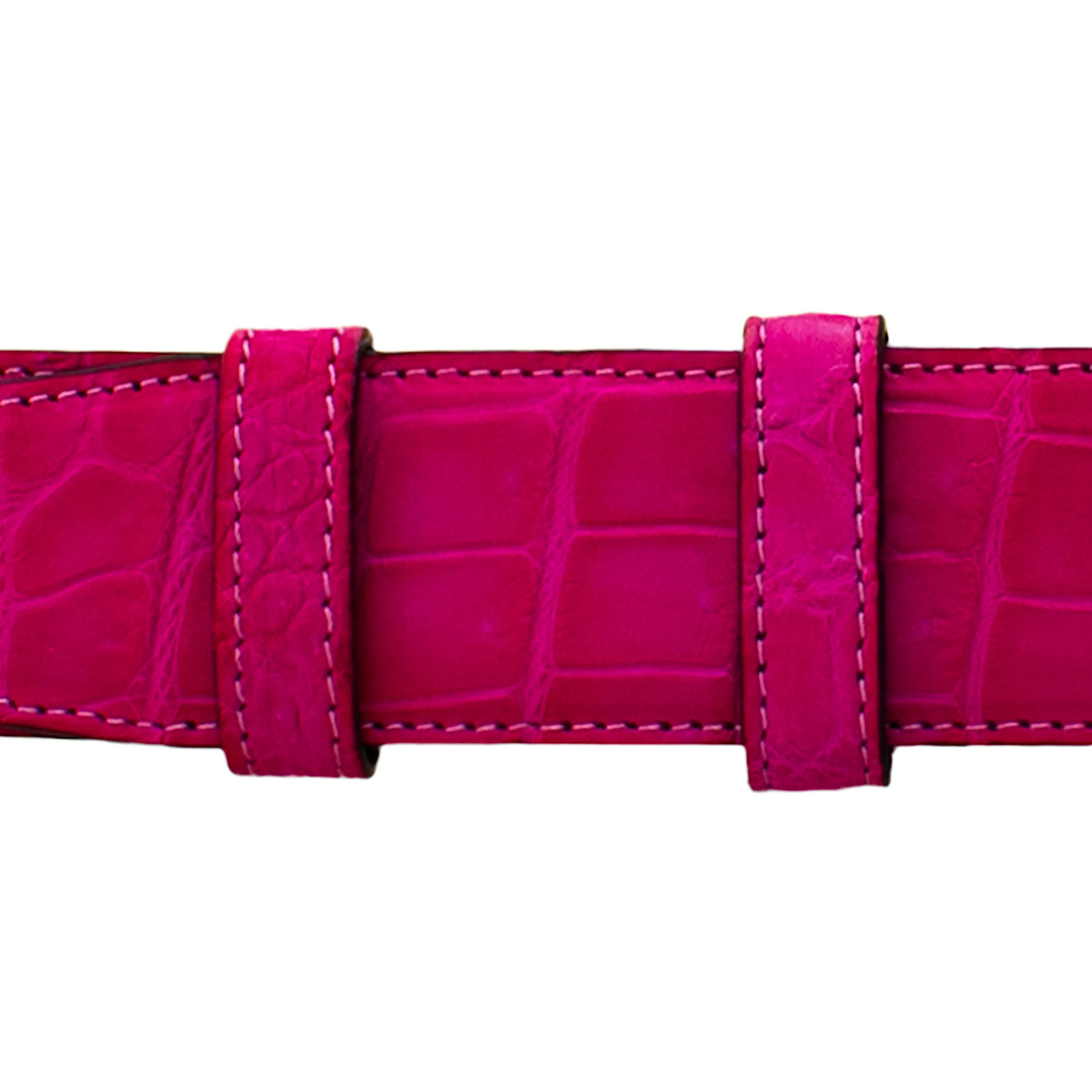 1 1/2" Magenta Seasonal Belt with Oxford Cocktail Buckle in Brass