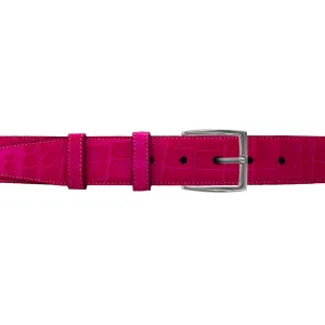 1 1/2" Magenta Seasonal Belt with Winston Dress Buckle in Matt Nickel