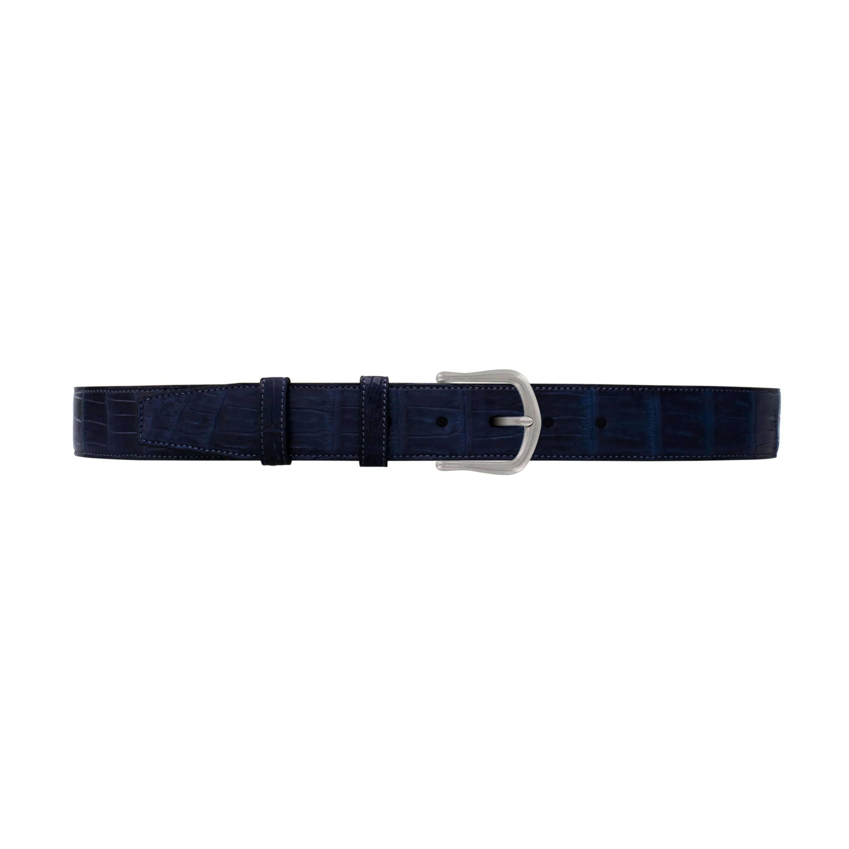 1 1/2" Midnight Classic Belt with Derby Cocktail Buckle in Matt Nickel