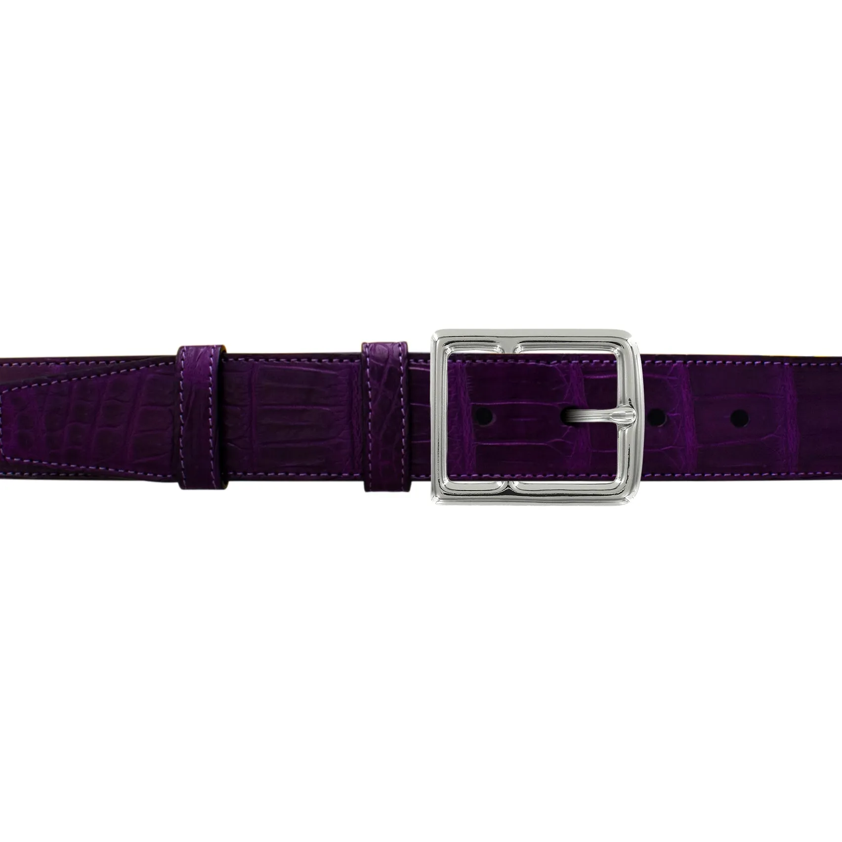1 1/2" Violet Seasonal Belt with Crawford Casual Buckle in Polished Nickel