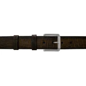 1 1/2" Walnut Patina Belt with Austin Casual Buckle in Matt Nickel