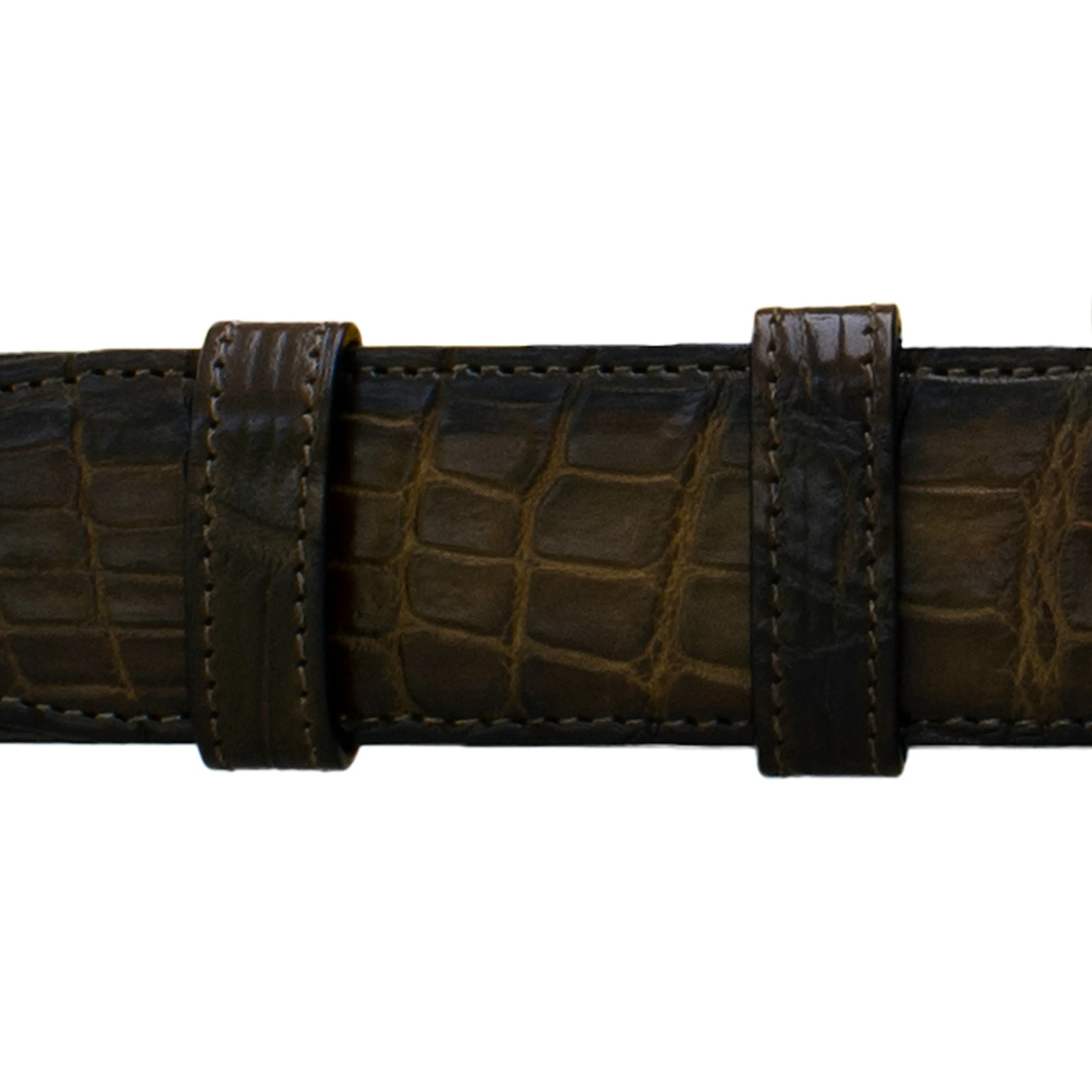 1 1/2" Walnut Patina Belt with Austin Casual Buckle in Matt Nickel