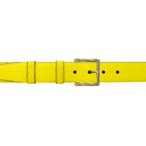 1 1/4" Canary Seasonal Belt with Regis Dress Buckle in Brass