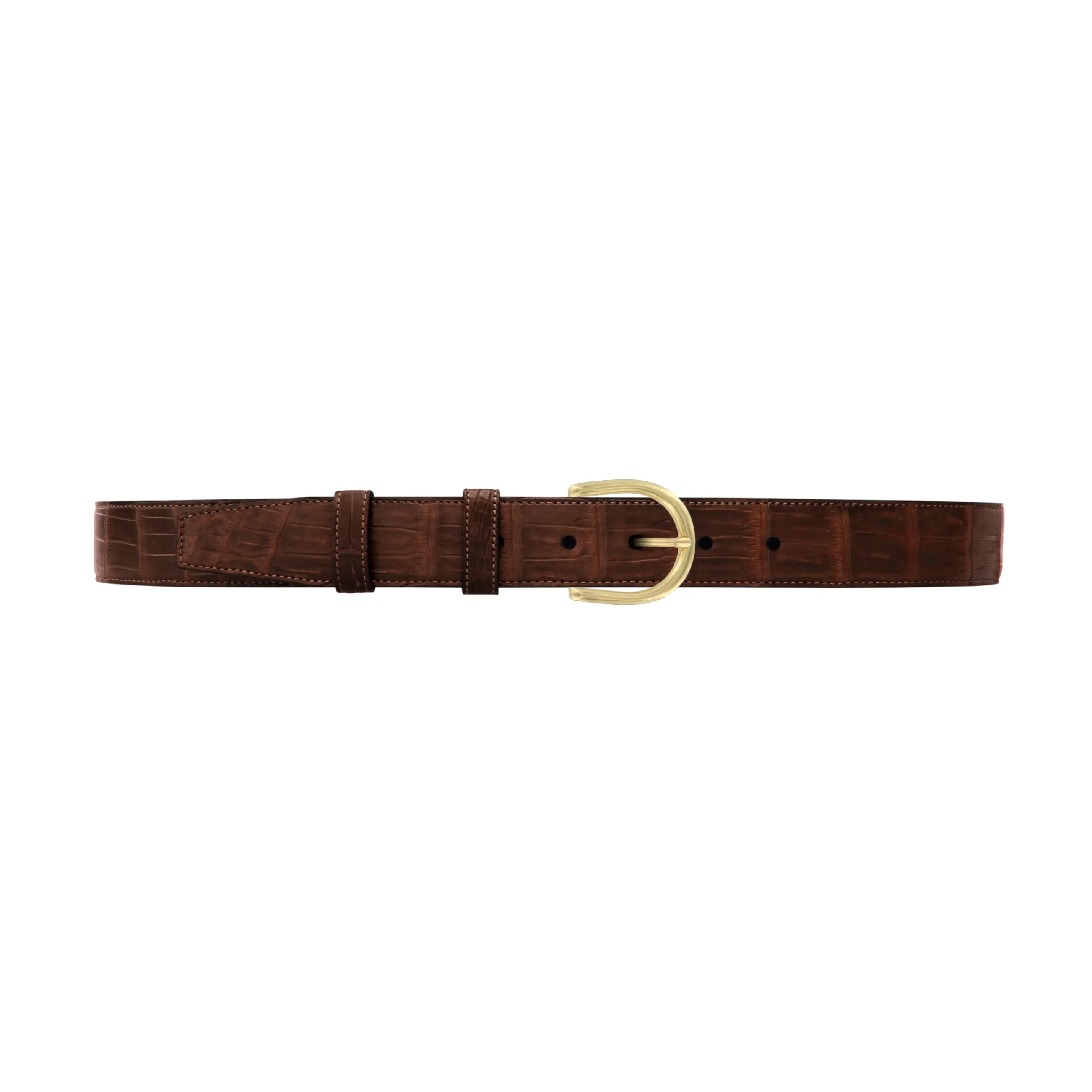 1 1/4" Cognac Classic Belt with Denver Casual Buckle in Brass