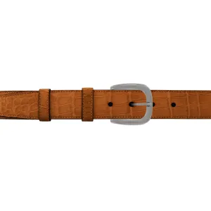 1 1/4" Dark Sand Classic Belt with Oxford Cocktail Buckle in Matt Nickel