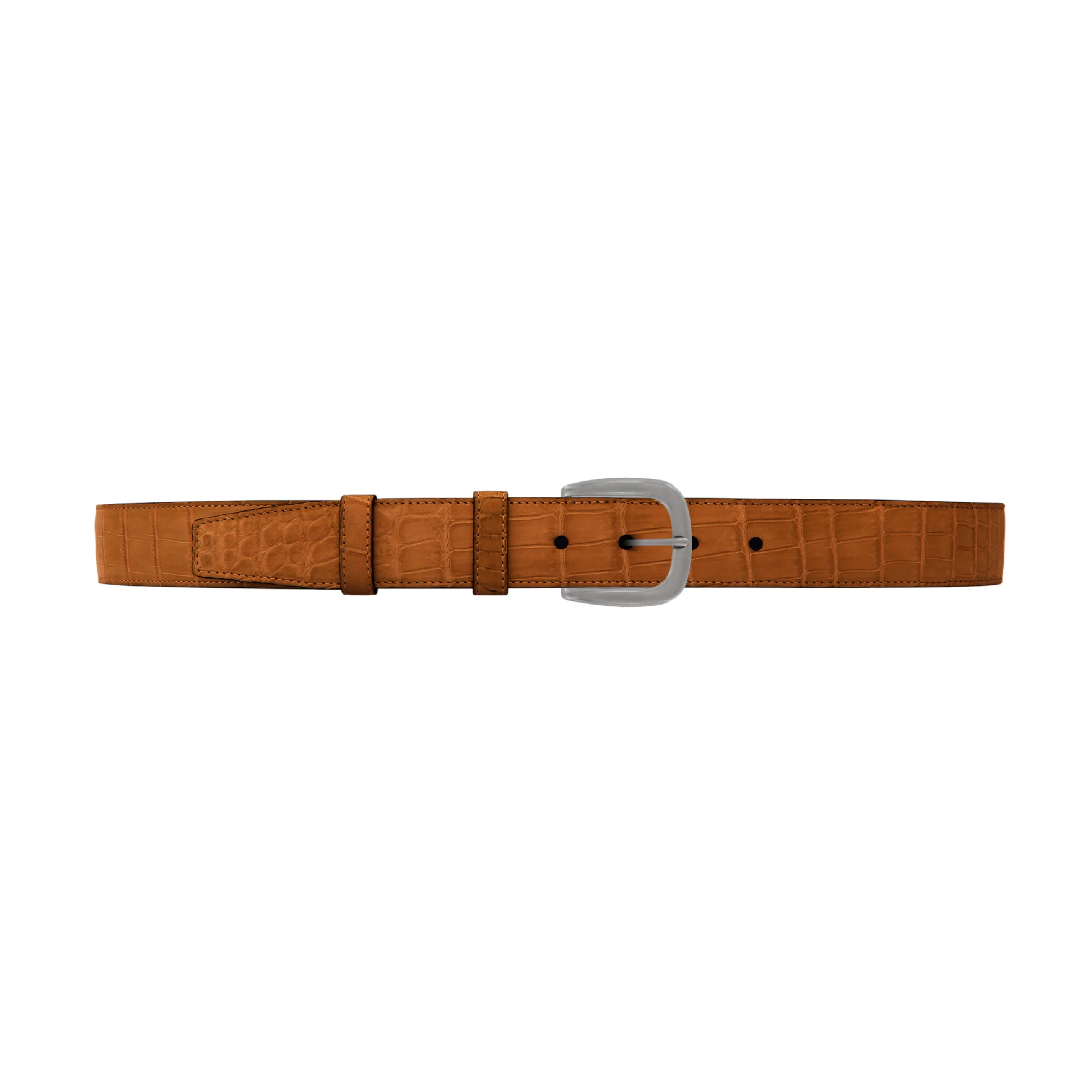 1 1/4" Dark Sand Classic Belt with Oxford Cocktail Buckle in Matt Nickel