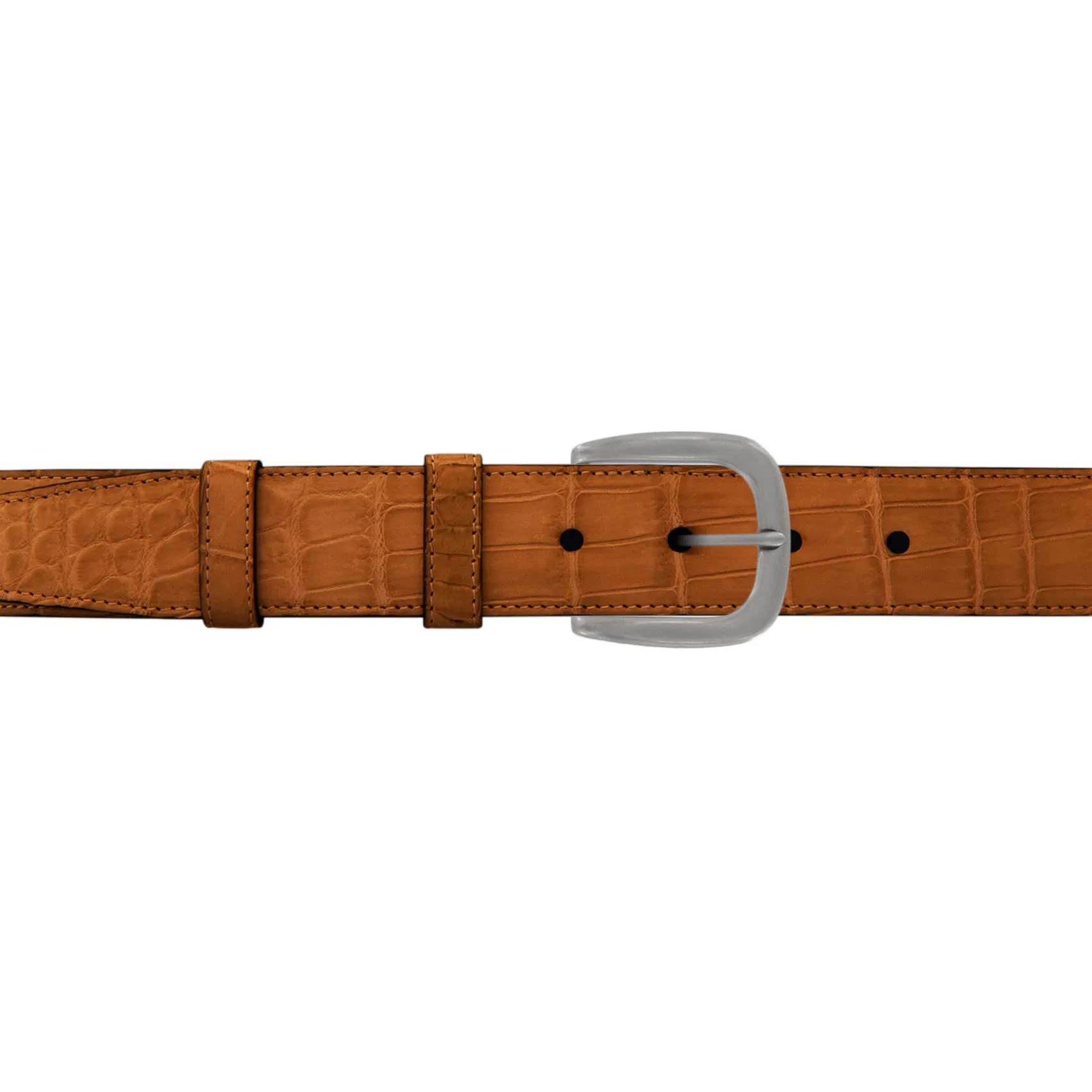 1 1/4" Dark Sand Classic Belt with Oxford Cocktail Buckle in Matt Nickel