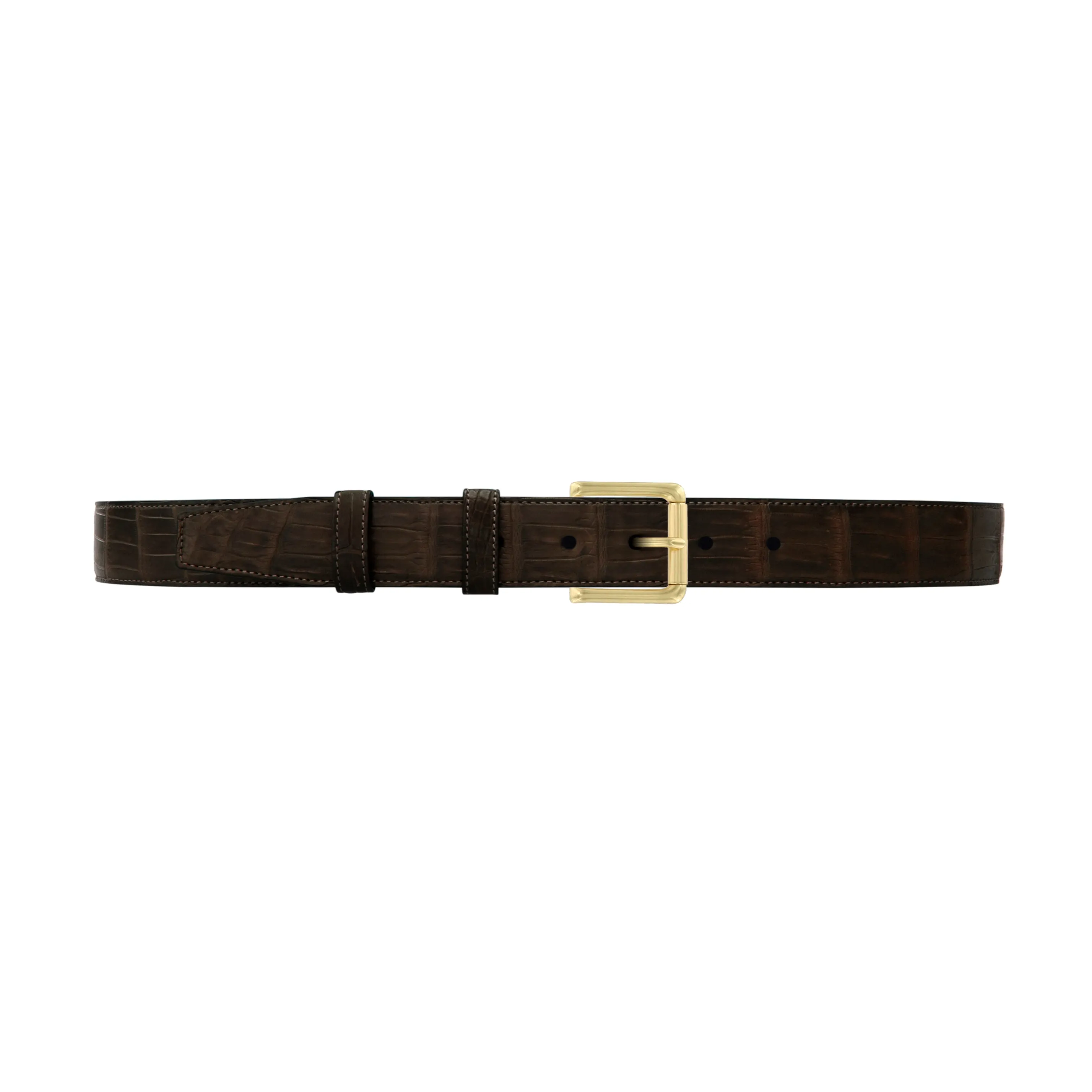 1 1/4" Espresso Classic Belt with Austin Casual Buckle in Brass