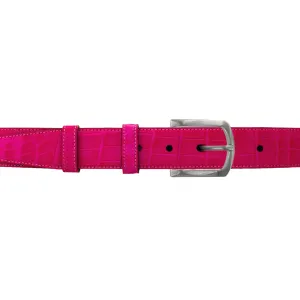1 1/4" Fuchsia Seasonal Belt with Winston Dress Buckle in Matt Nickel