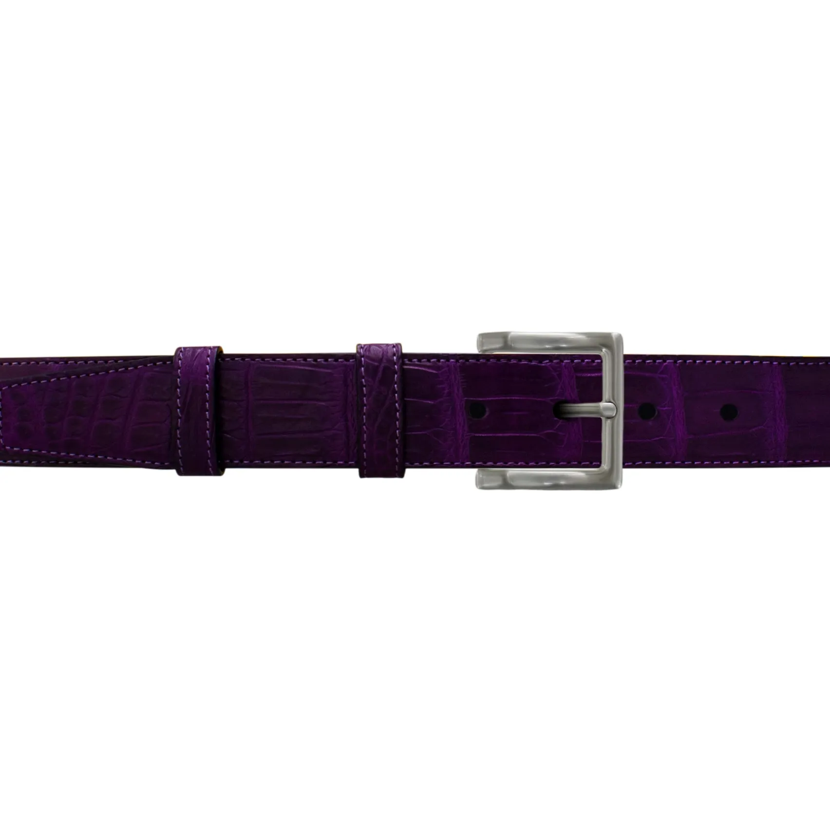 1 1/4" Violet Classic Belt with Regis Dress Buckle in Matt Nickel