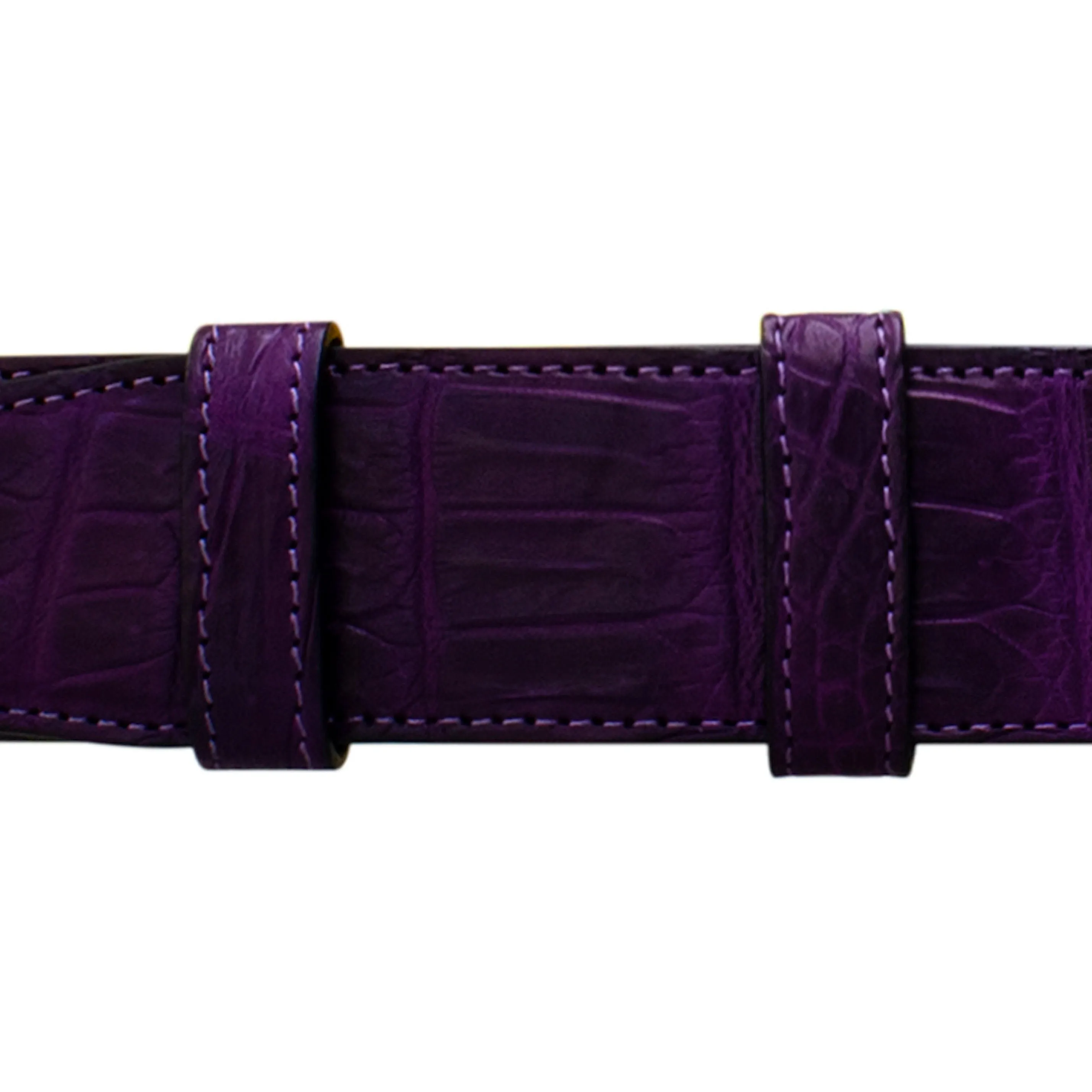 1 1/4" Violet Classic Belt with Regis Dress Buckle in Matt Nickel