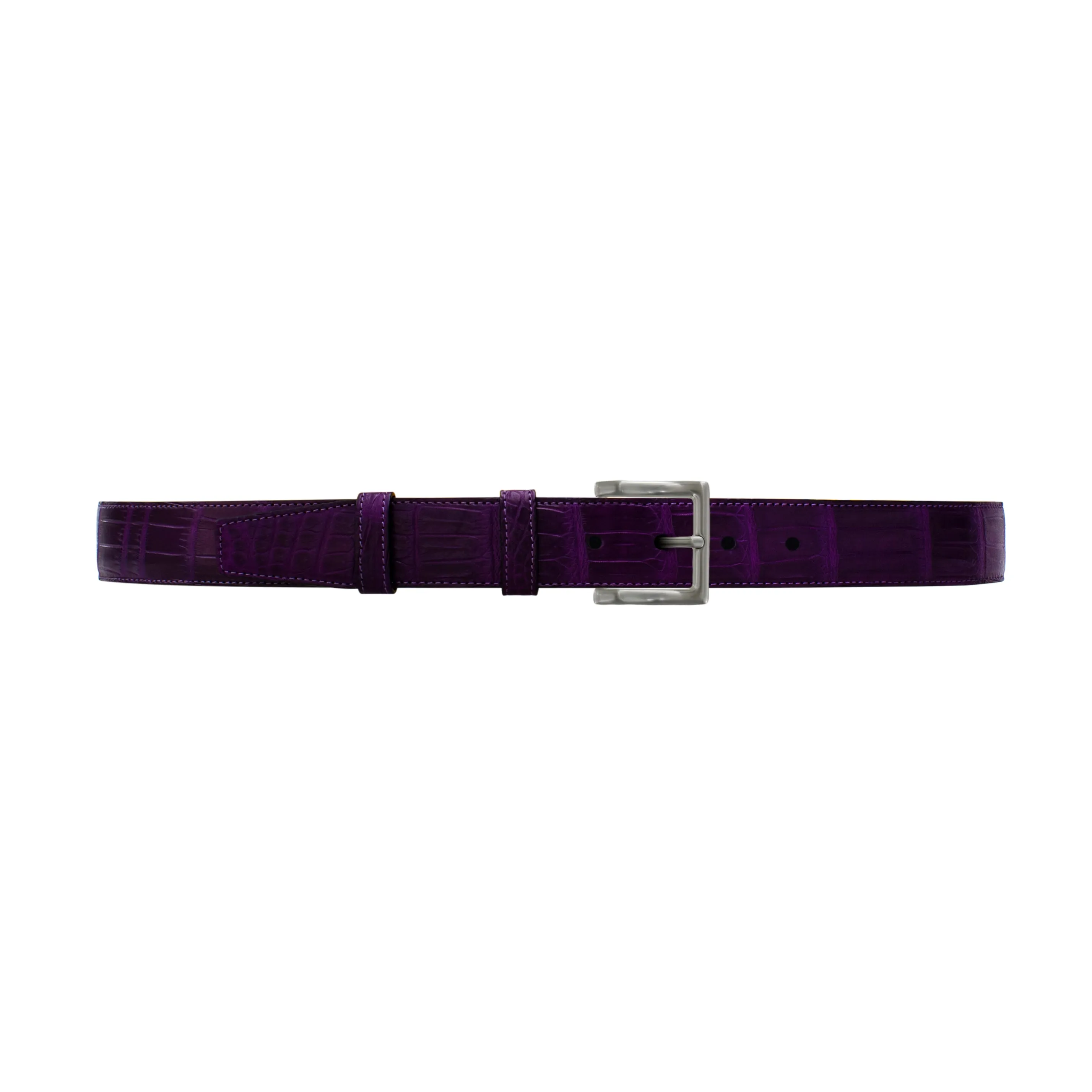 1 1/4" Violet Classic Belt with Regis Dress Buckle in Matt Nickel