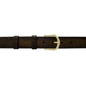 1 1/4" Walnut Patina Belt with Derby Cocktail Buckle in Brass