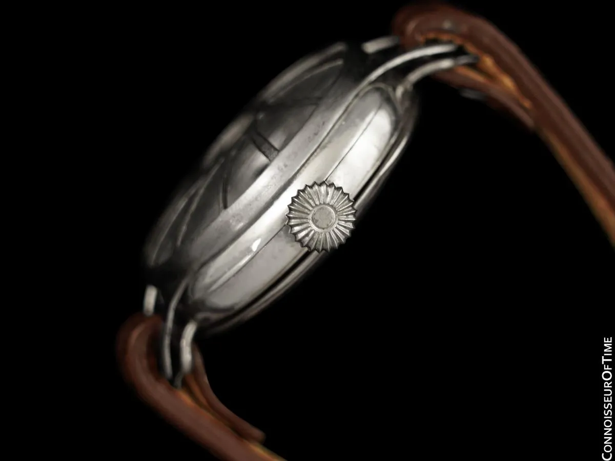 1910's Rolex Rare Vintage Mens World War I Era Military Officers Trench Watch with - Sterling Silver
