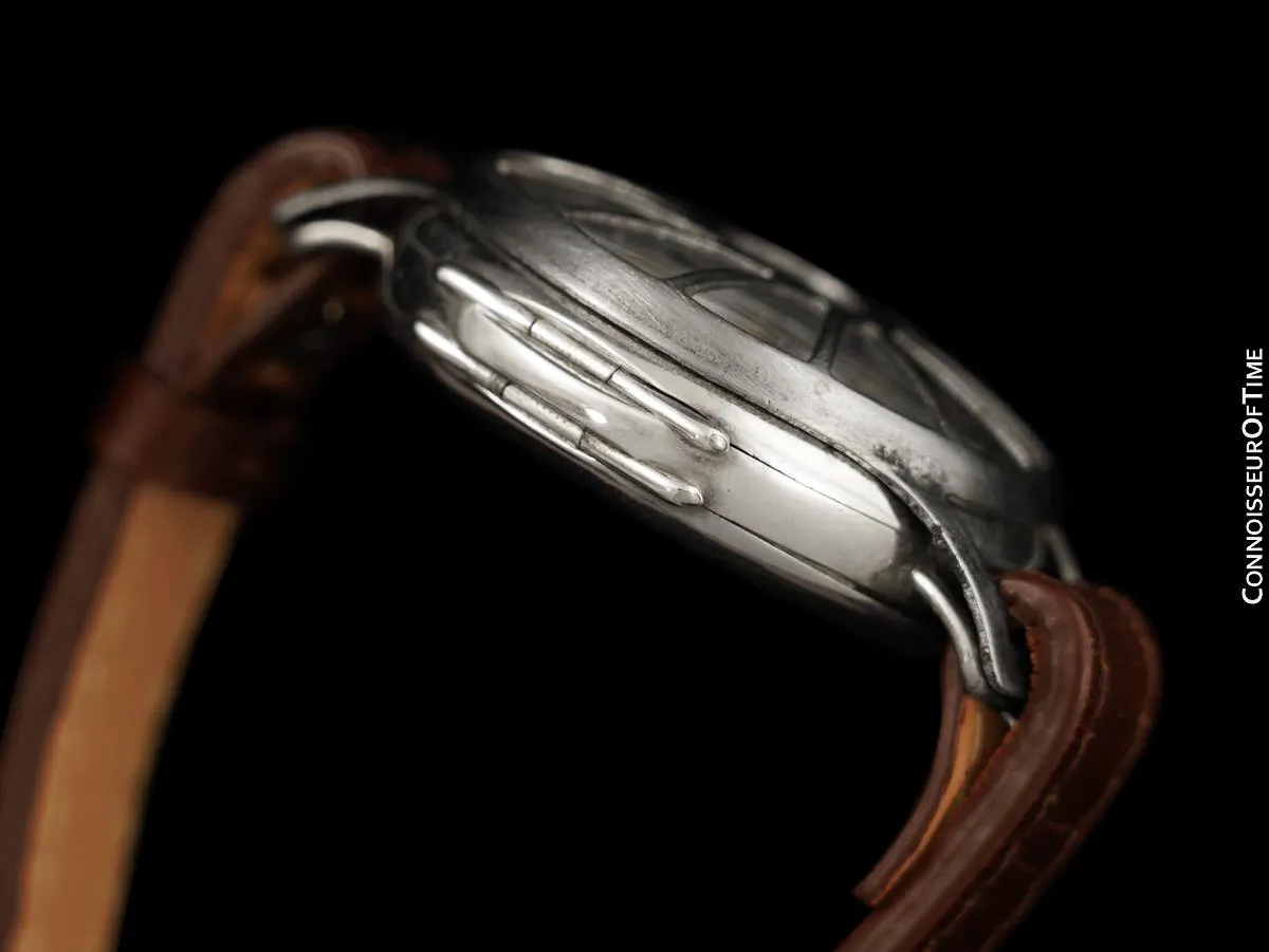 1910's Rolex Rare Vintage Mens World War I Era Military Officers Trench Watch with - Sterling Silver