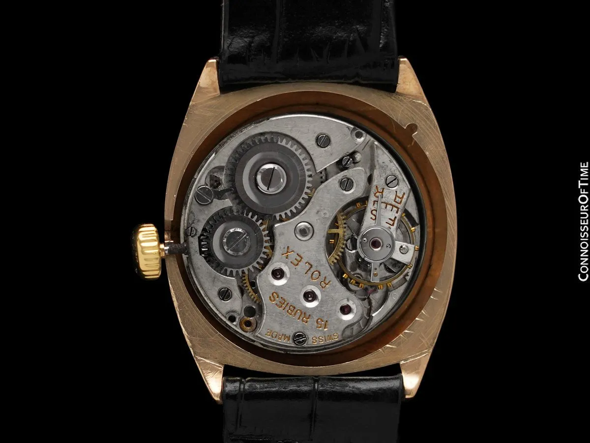 1928 Rolex Art Deco Vintage Mens Midsize Art Deco Watch - 9K Rose Gold