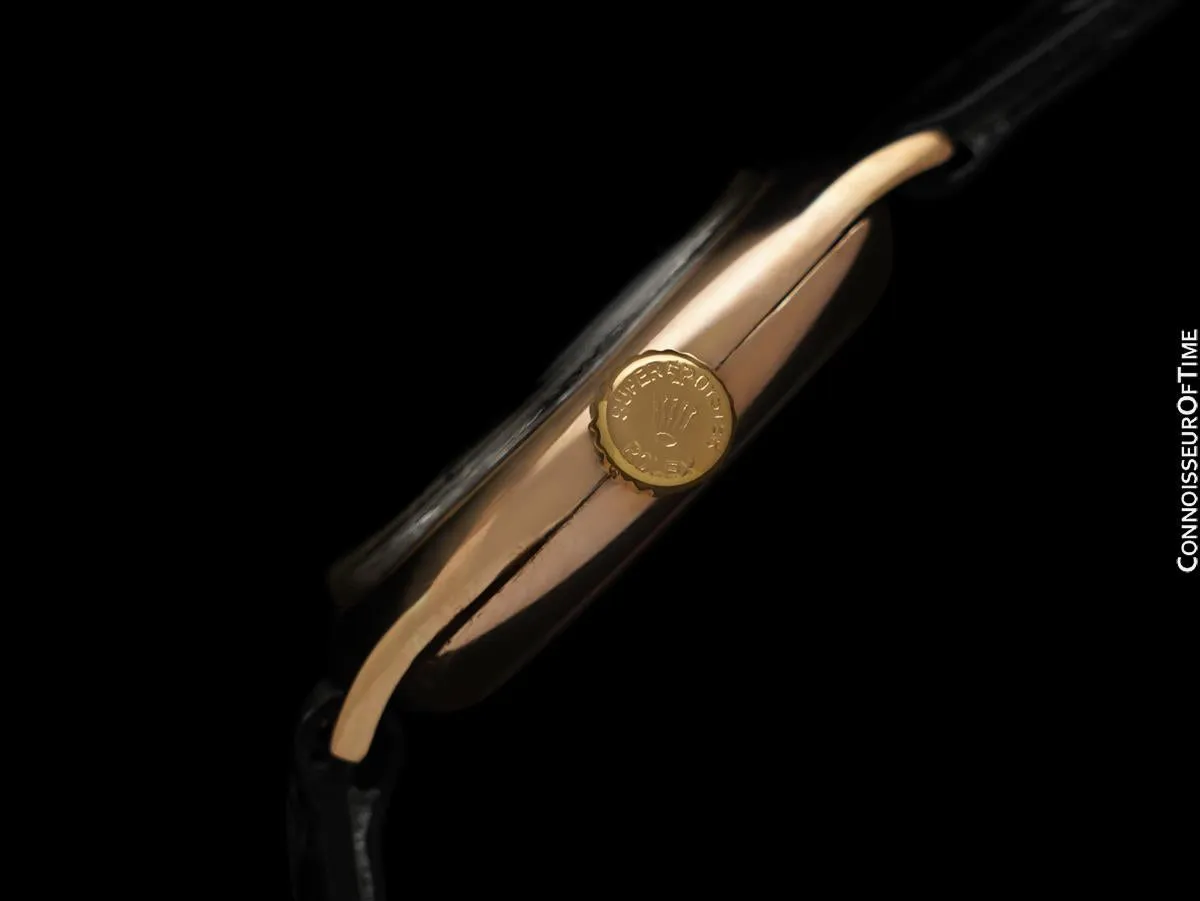 1928 Rolex Art Deco Vintage Mens Midsize Art Deco Watch - 9K Rose Gold