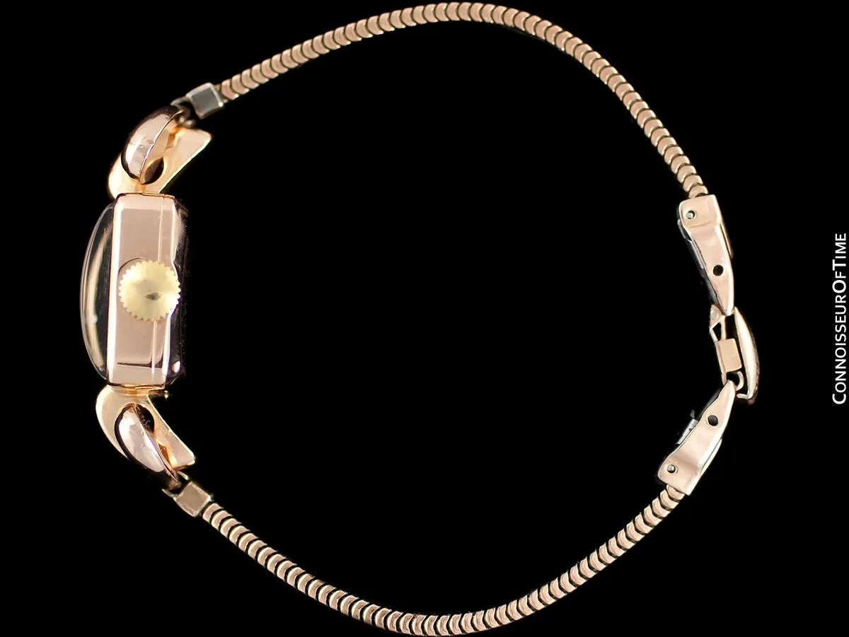 1938 Rolex Vintage Art Deco Ladies Dress Watch with Bracelet - 14K Rose Gold