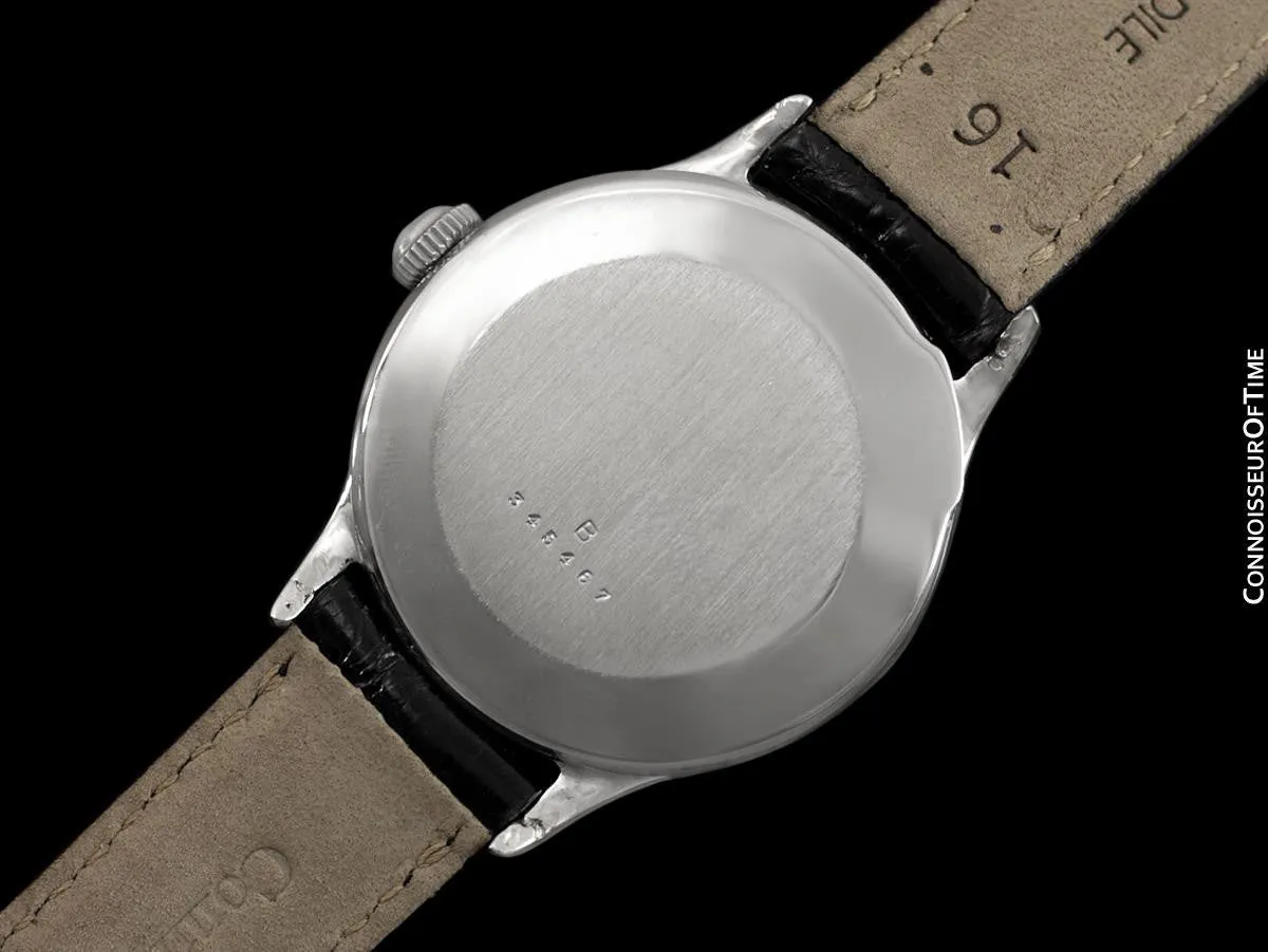 1946 Jaeger LeCoultre Vintage Mens Watch, Waterproof, Military Style - Chrome & Stainless Steel