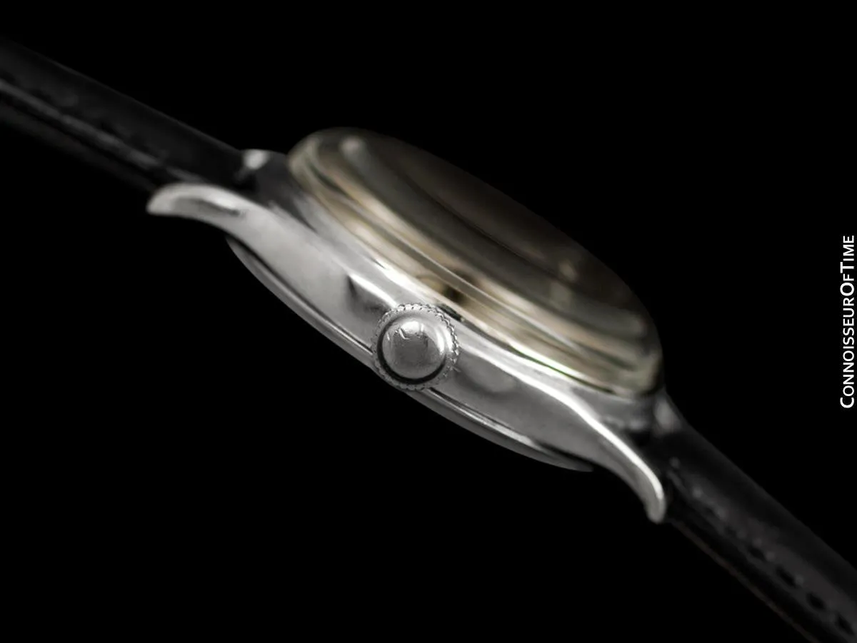 1946 Jaeger LeCoultre Vintage Mens Watch, Waterproof, Military Style - Chrome & Stainless Steel