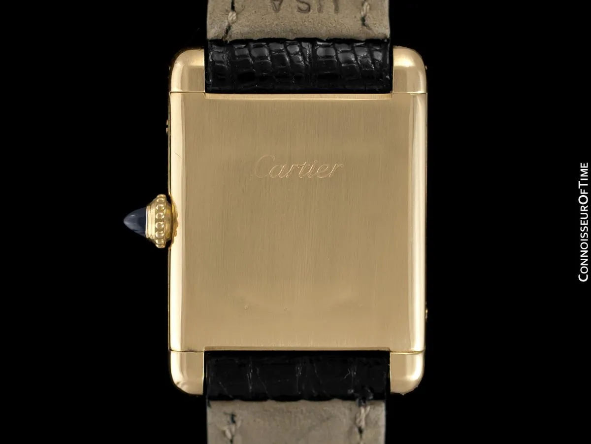 1960's Cartier Vintage Classic Ladies Handwound Tank Louis Watch - Solid 18K Gold