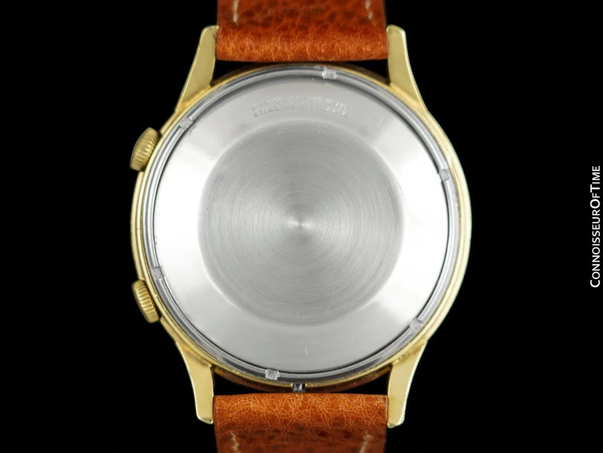 1960's Jaeger-LeCoultre Vintage Mens Memovox World Time Alarm Reveil, Automatic - 10K Gold Filled & Stainless Steel