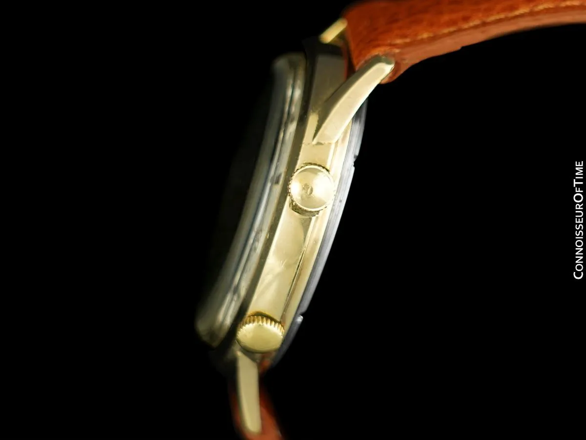 1960's Jaeger-LeCoultre Vintage Mens Memovox World Time Alarm Reveil, Automatic - 10K Gold Filled & Stainless Steel