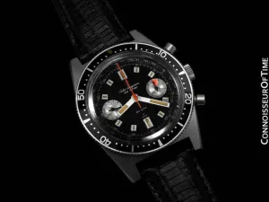 1960's Swiss Jules Jurgensen Vintage Mens Sporting Divers Chronograph - Stainless Steel