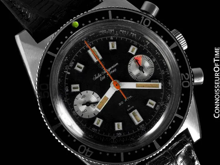 1960's Swiss Jules Jurgensen Vintage Mens Sporting Divers Chronograph - Stainless Steel