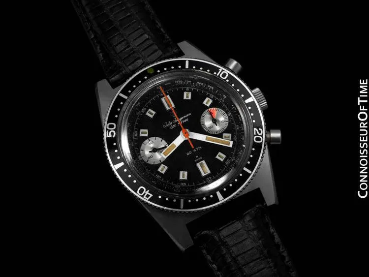 1960's Swiss Jules Jurgensen Vintage Mens Sporting Divers Chronograph - Stainless Steel