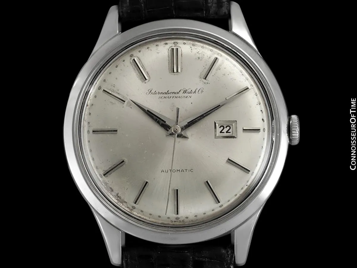 1963 IWC Vintage Mens Watch, Cal. 8531 Automatic with Date, Stainless Steel - Rare Oversized Example