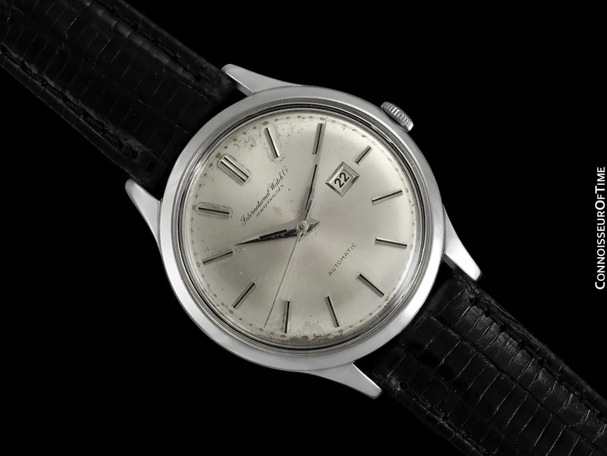 1963 IWC Vintage Mens Watch, Cal. 8531 Automatic with Date, Stainless Steel - Rare Oversized Example