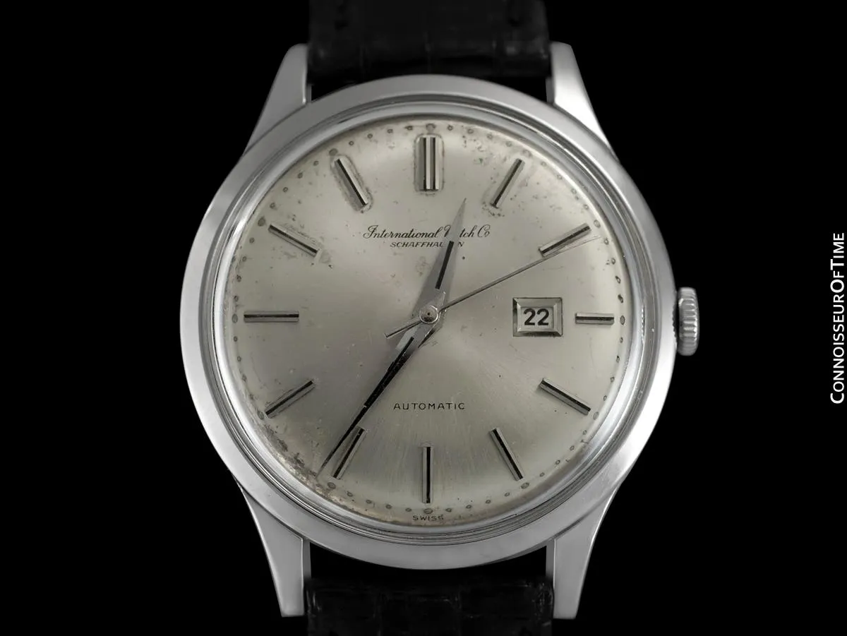 1963 IWC Vintage Mens Watch, Cal. 8531 Automatic with Date, Stainless Steel - Rare Oversized Example