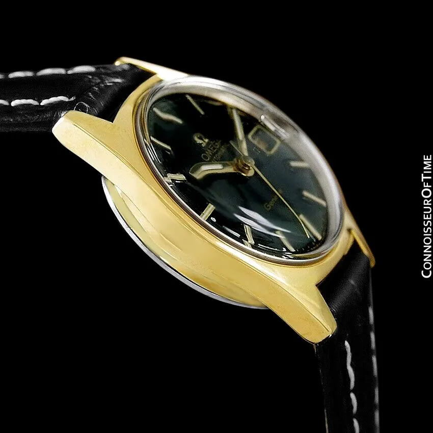 1970 Omega Geneve Vintage Ladies Automatic Retro Watch - 18K Gold Plated & Stainless Steel