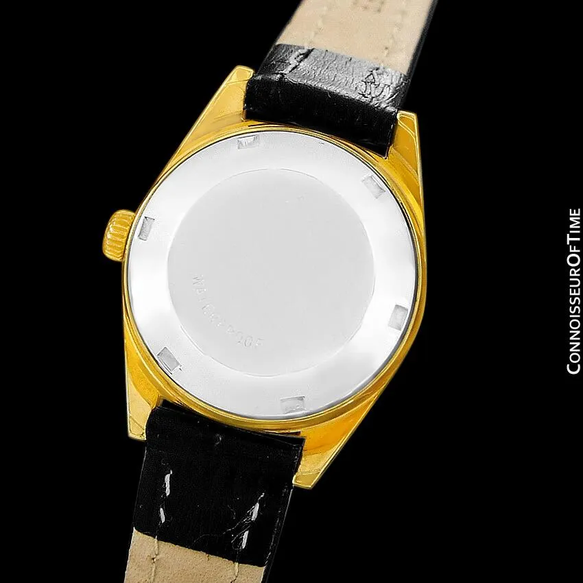 1970 Omega Geneve Vintage Ladies Automatic Retro Watch - 18K Gold Plated & Stainless Steel