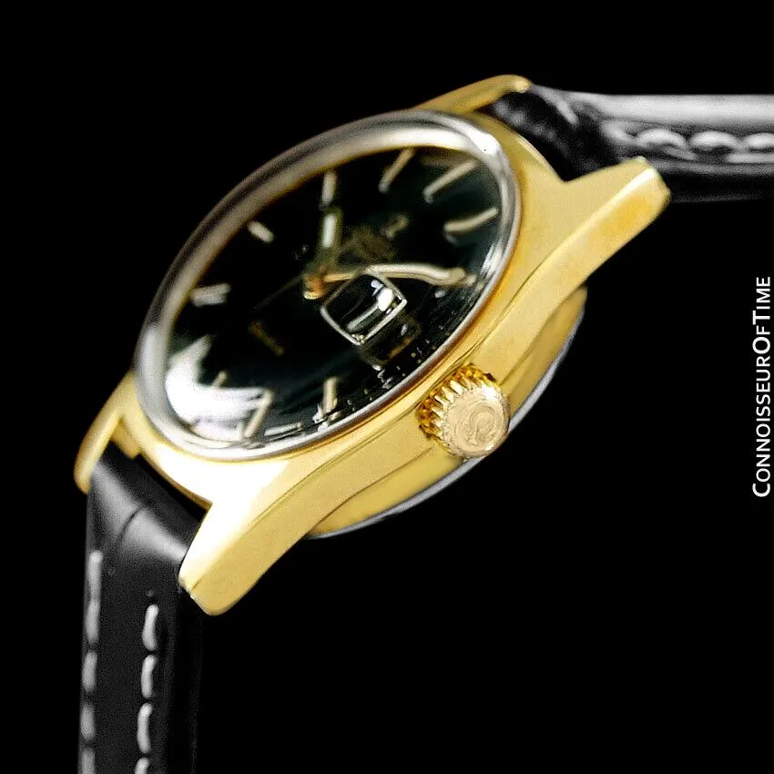 1970 Omega Geneve Vintage Ladies Automatic Retro Watch - 18K Gold Plated & Stainless Steel