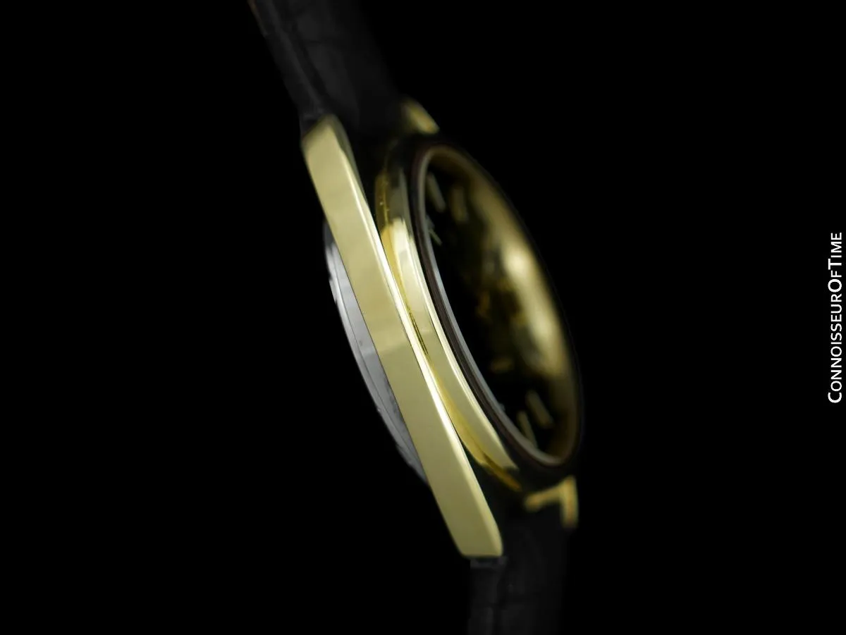 1971 Omega Constellation "C" Chronometer Vintage Mens Calendar Date Watch - 14K Gold Cap & Stainless Steel