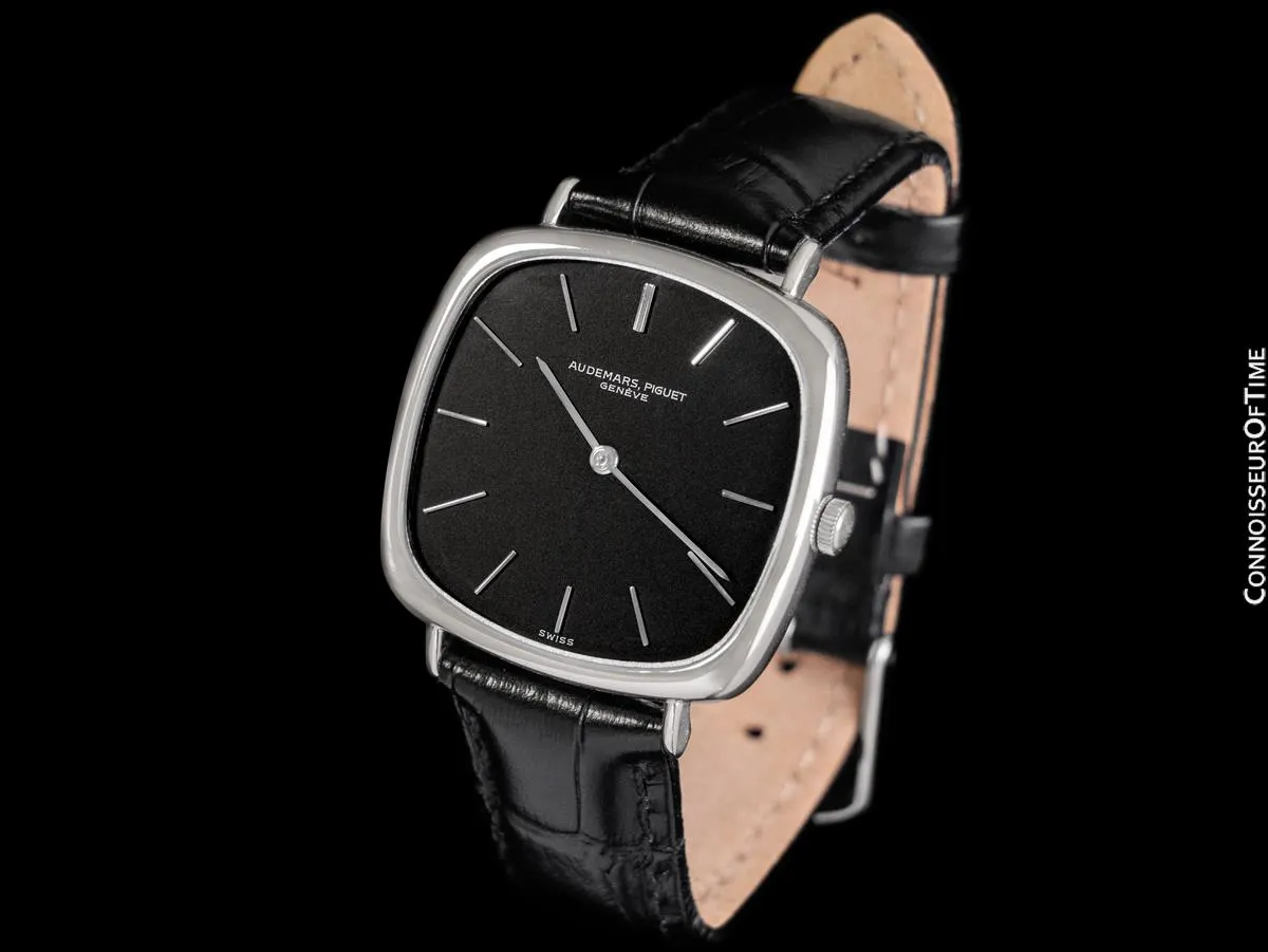 1972 Audemars Piguet Vintage Mens Full Size TV Shaped Dress Watch - 18K White Gold