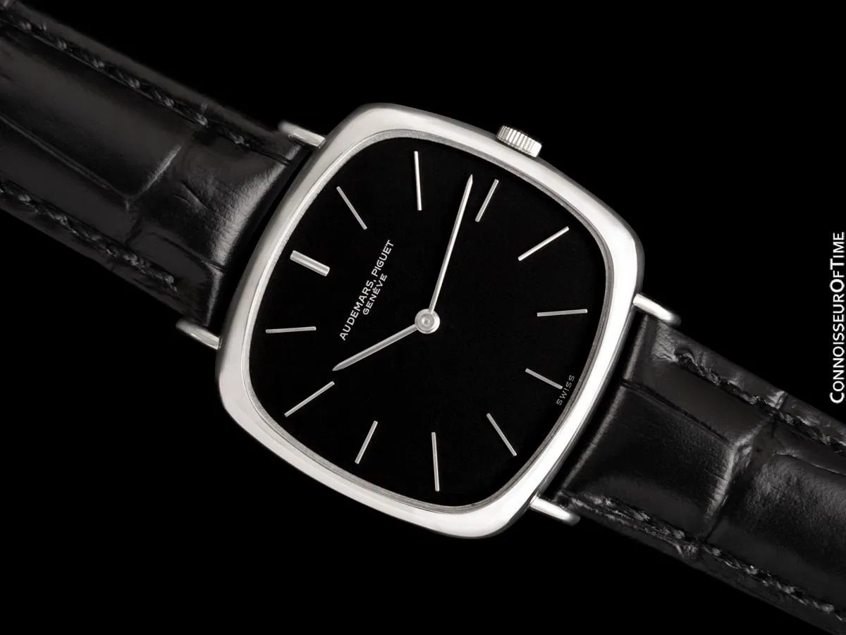 1972 Audemars Piguet Vintage Mens Full Size TV Shaped Dress Watch - 18K White Gold